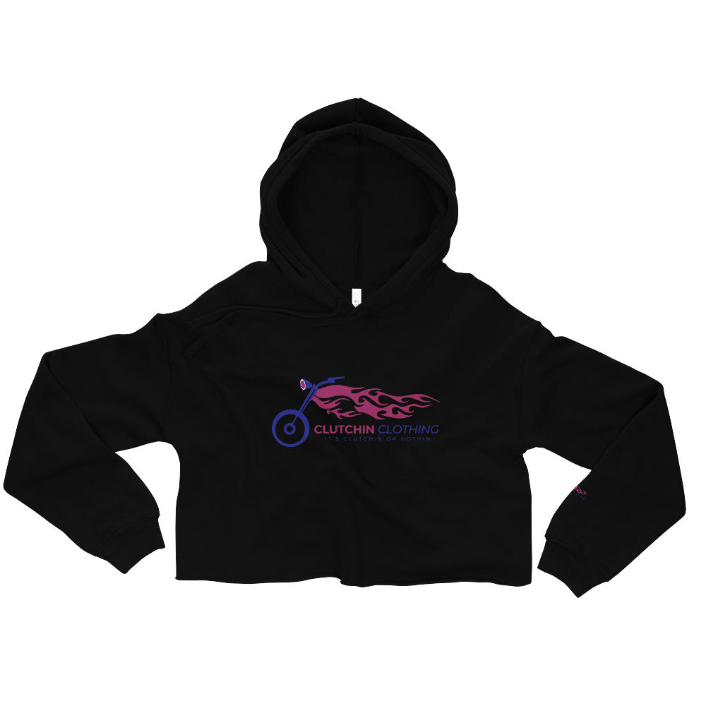 Clutchin' Flame Crop Hoodie