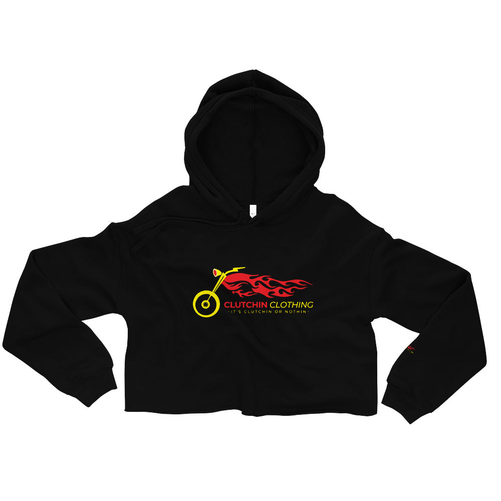 Clutchin' Flame Crop Hoodie