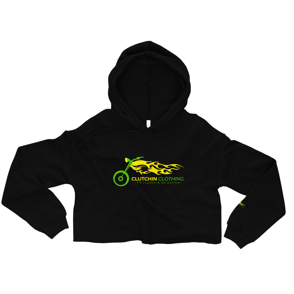Clutchin' Flame Crop Hoodie