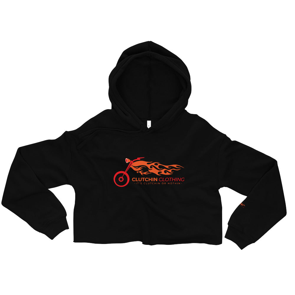 Clutchin' Flame Crop Hoodie