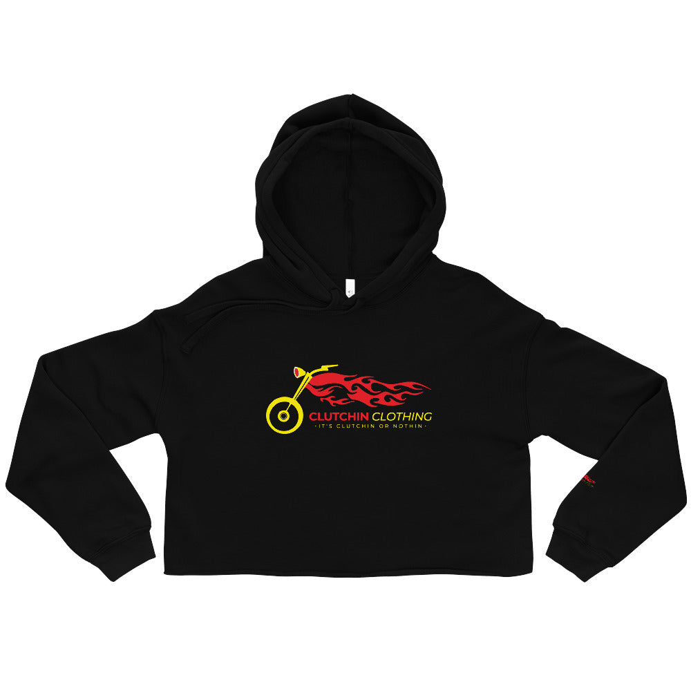 Clutchin Flame Crop Hoodie